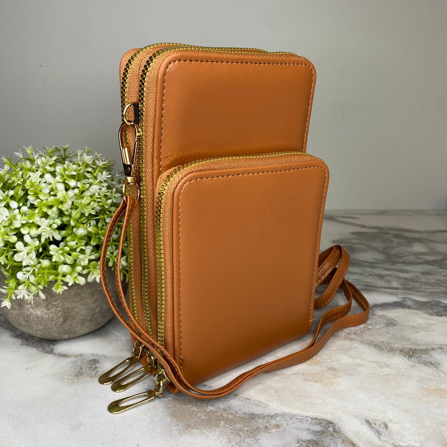 Ivy Crossbody Wallet + Purse - Camel