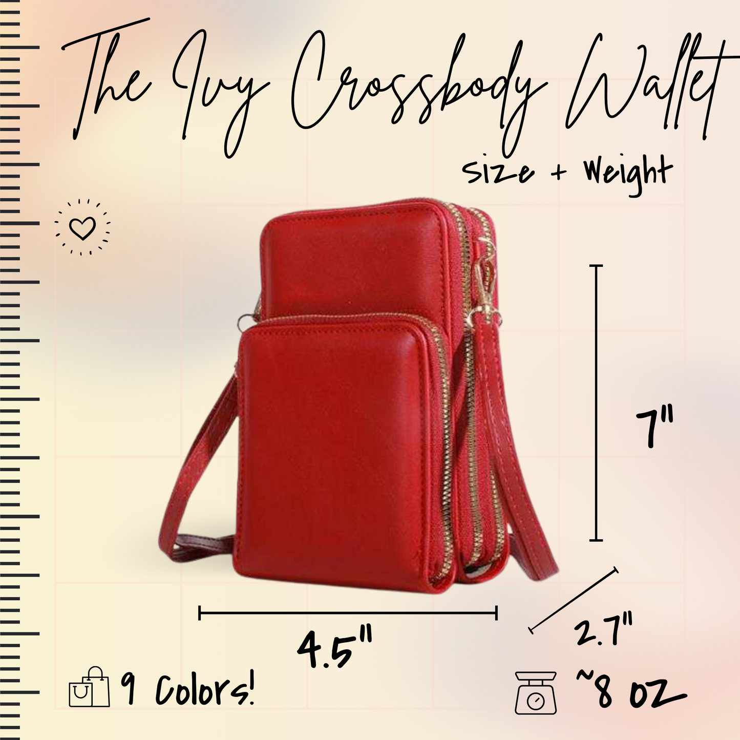 Ivy Crossbody Wallet + Purse - Camel