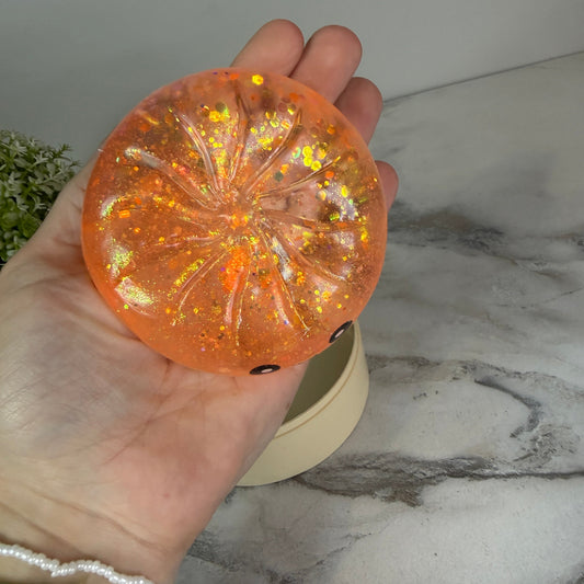 Squishy Toy - Viral Dumpling, Slow Rise Glitter #2 - Orange