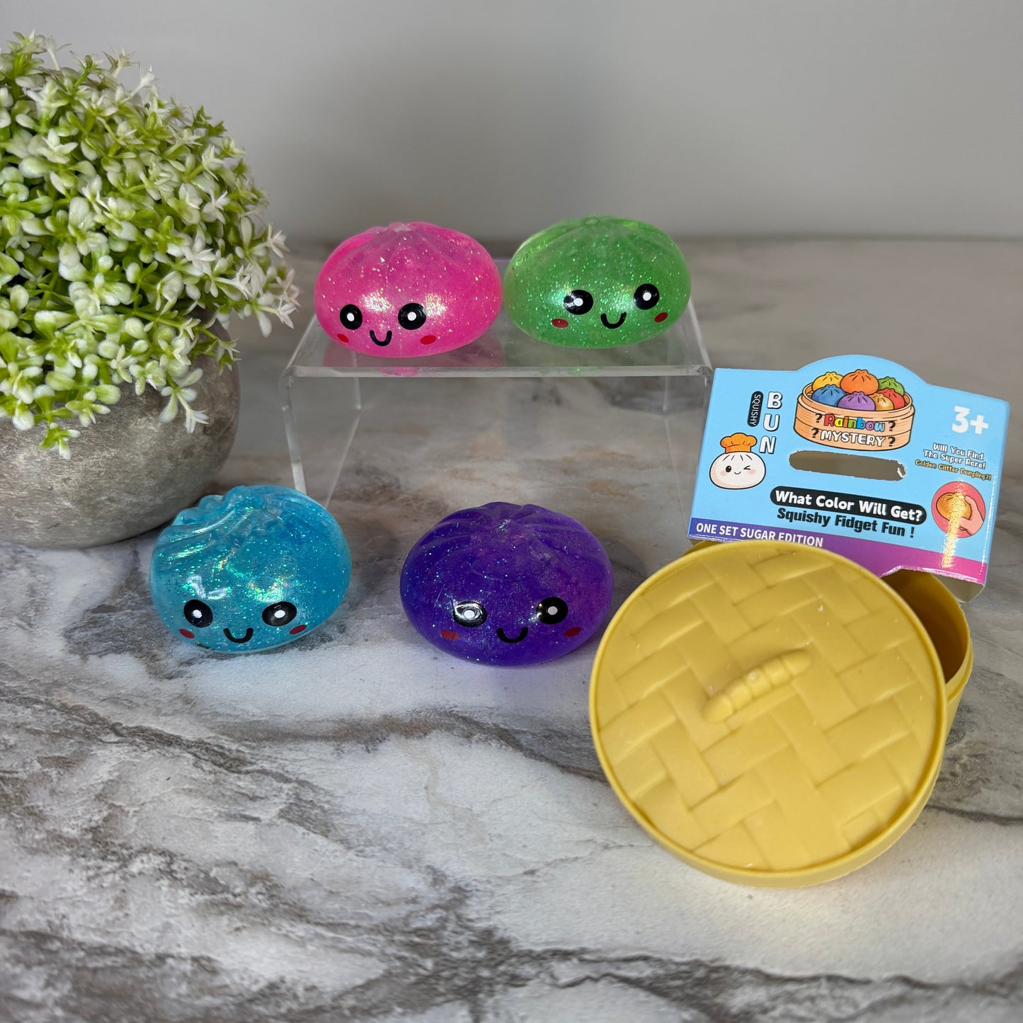 Squishy Toy - Mini Dumpling, Slow Gel Glitter