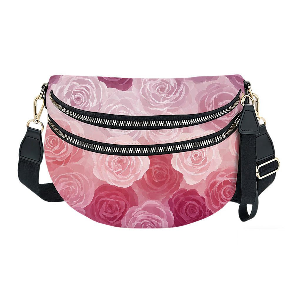 The Roni Nylon Crossbody - Pink Purple Ombré Roses