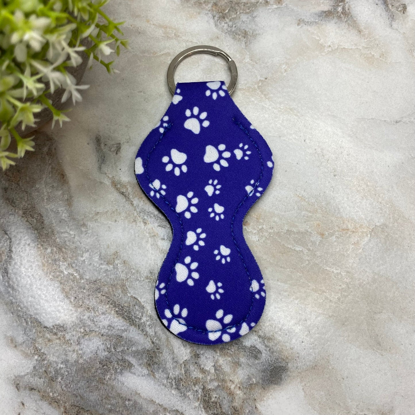 Lip Balm Chapstick Holder - #11 - Blue Paw Print