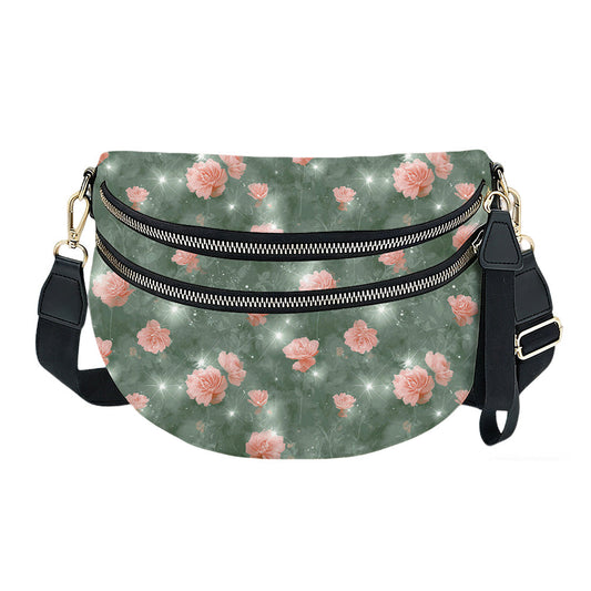 The Roni Nylon Crossbody - Sage Green Star Roses