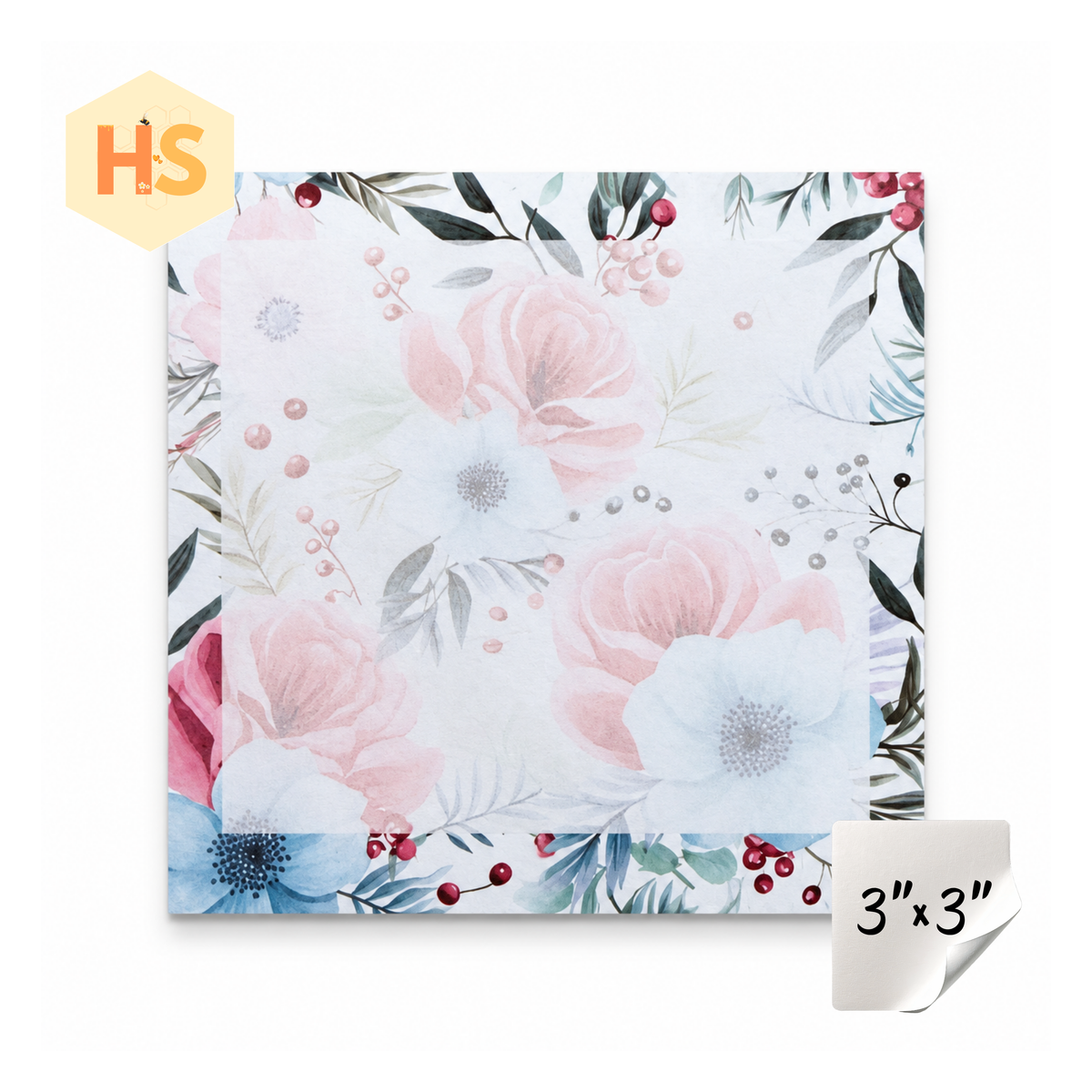 The Sticky Note Collection - Floral Cranberry & Blue