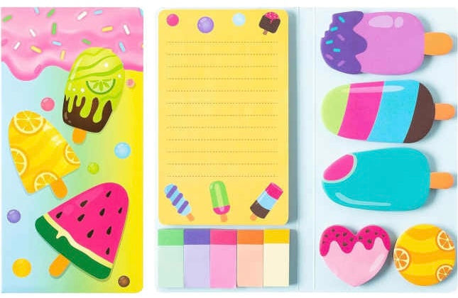 Sticky Note Booklet Set - Ice Cream Popsicle