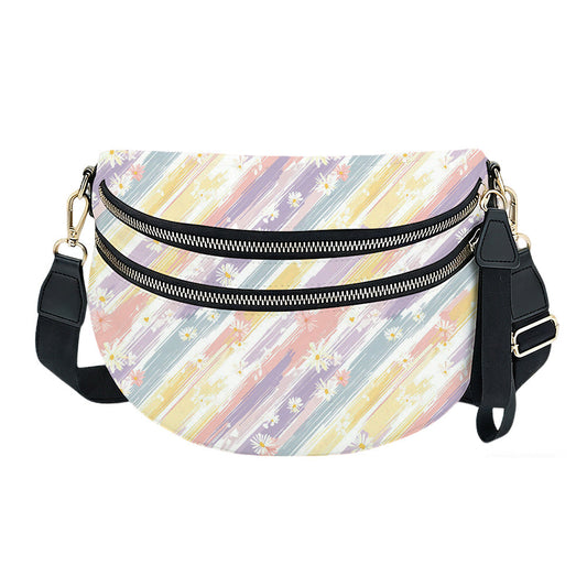 The Roni Nylon Crossbody - Pastel Stripe Daisy Floral
