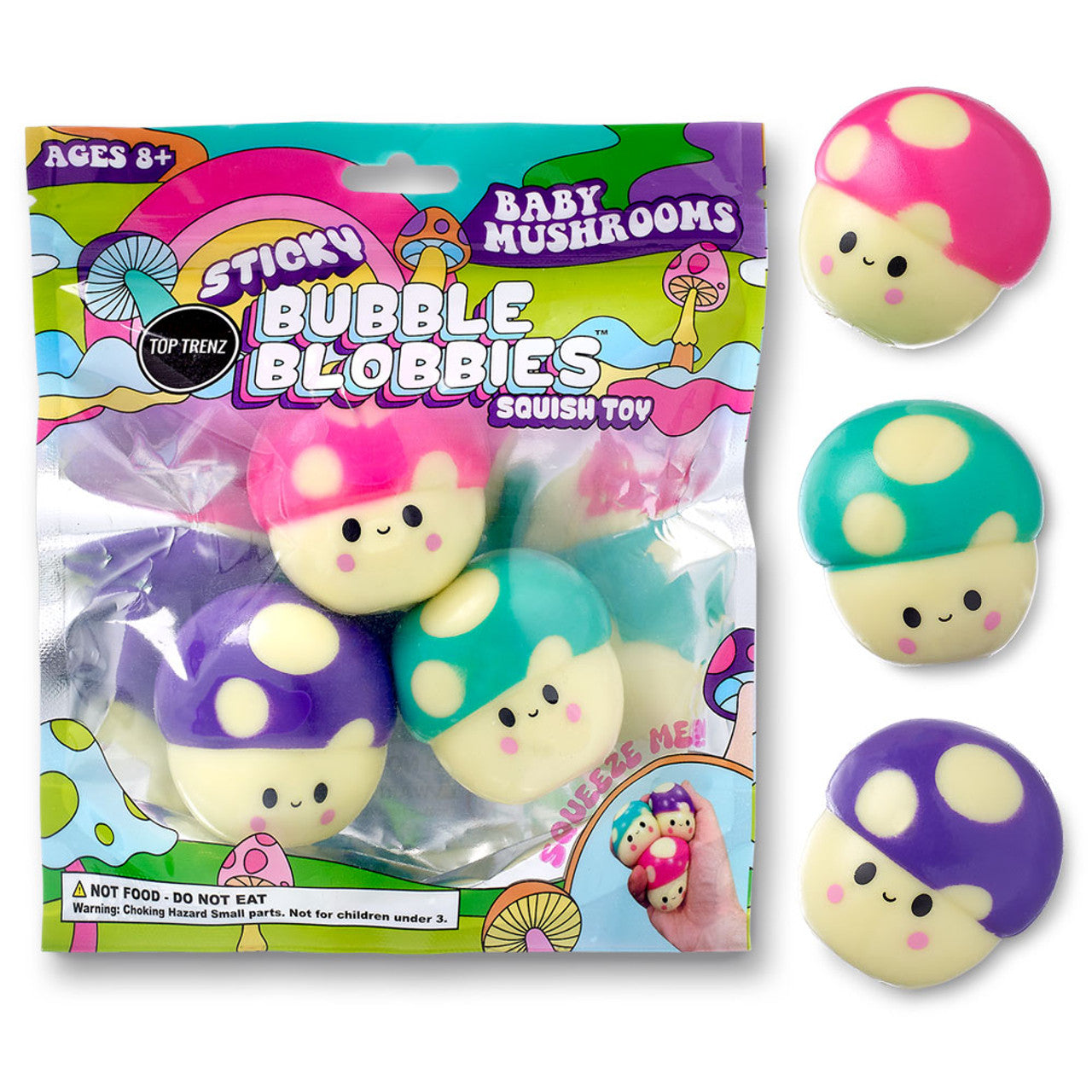 Sticky Bubble Blobbies Toy - Mushrooms