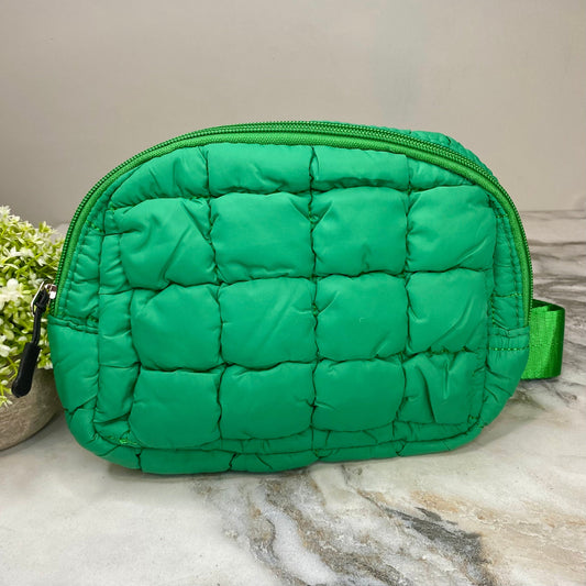 Puffer Belt Bag - Crossbody and Fanny - Green