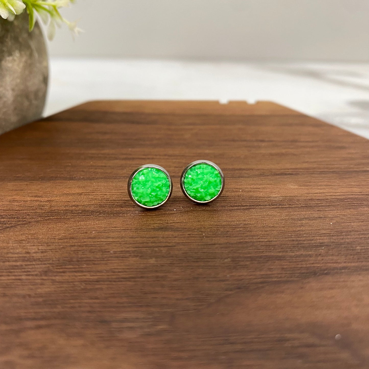 Druzy Stud Earrings - 8mm - #10