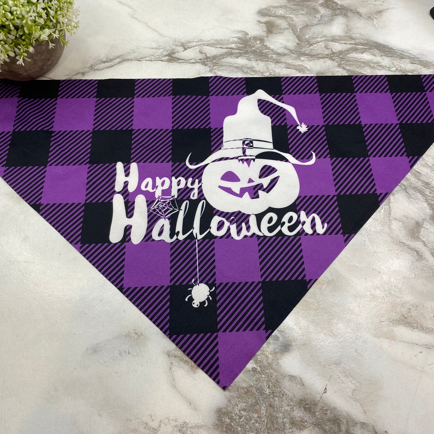 Dog Bandana - Halloween - Happy Halloween Pumpkin Witch Hat