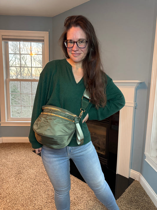 The Roni Nylon Crossbody - Solid Olive