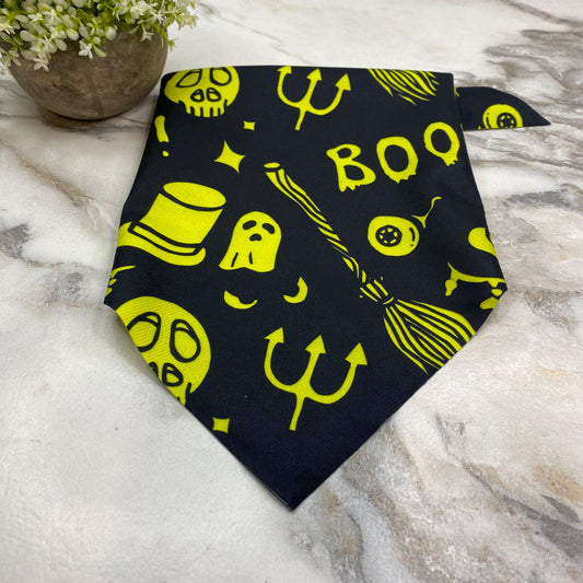 Dog Bandana - Halloween - Black & Yellow