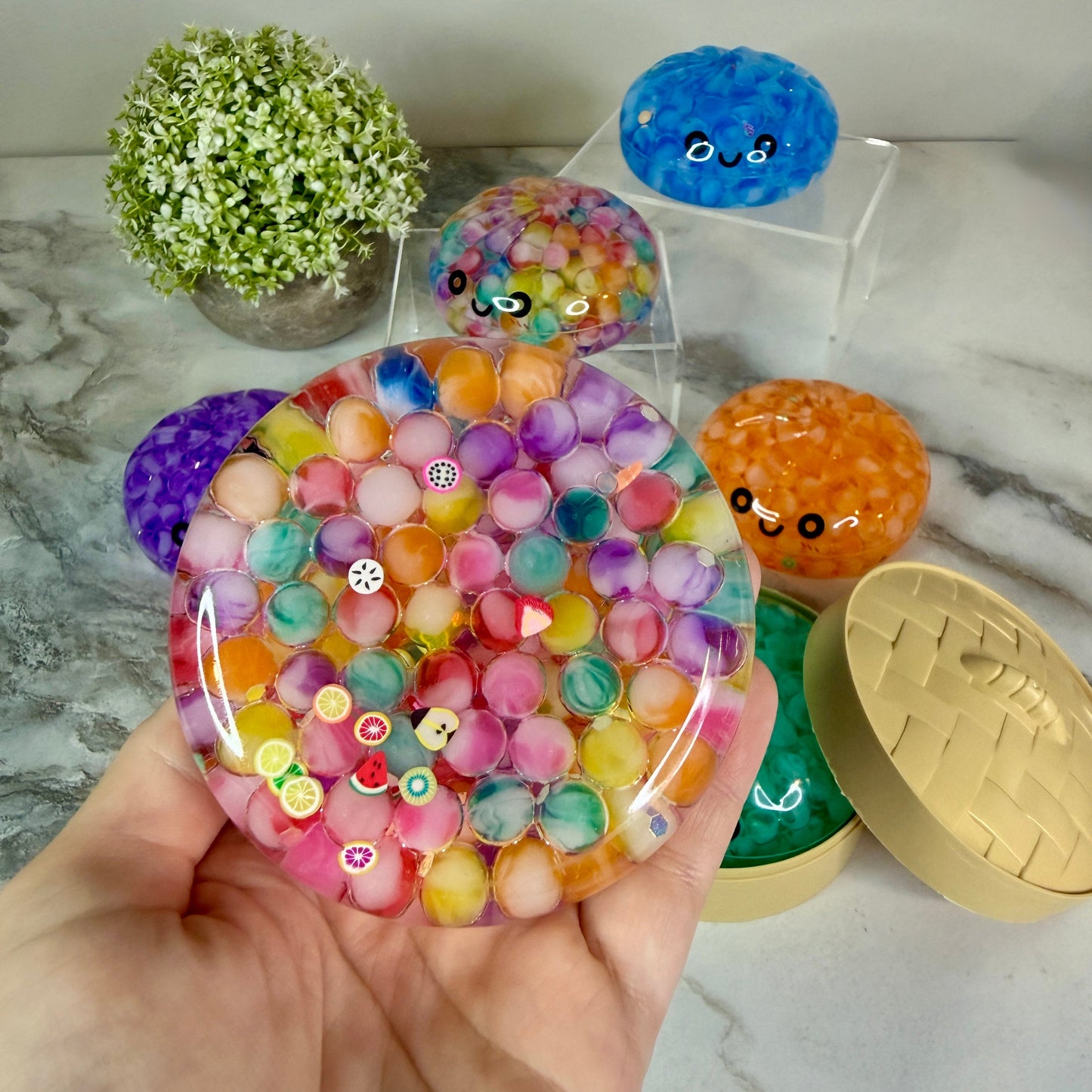 Squishy Toy - Viral Dumpling, Acrylic Bubble Boba