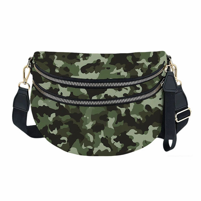 The Roni Nylon Crossbody - Green Camo