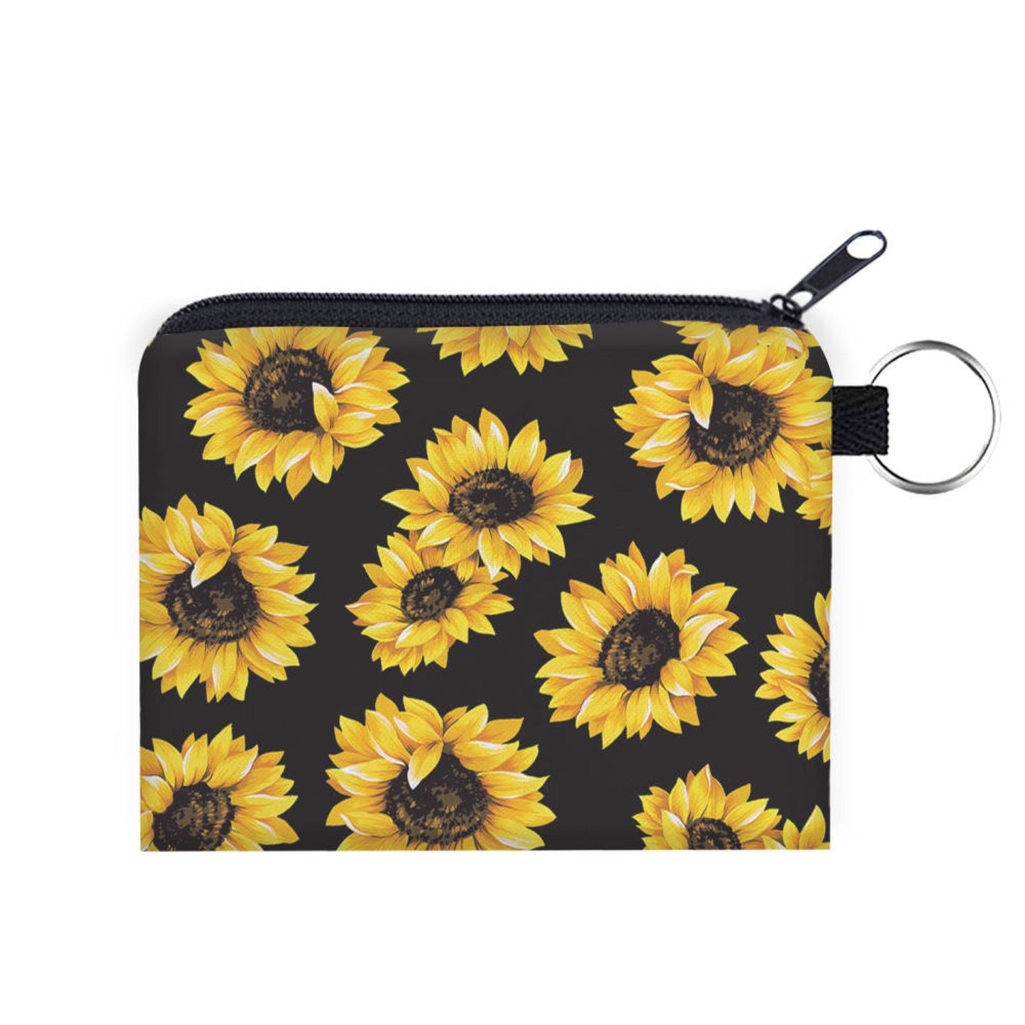 Mini Pouch - Sunflower On Black